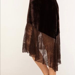 Free People My Lacey Velvet Skirt